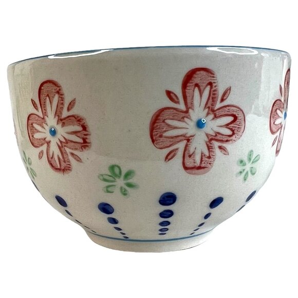 Set Of 2 Hand Painted Ceramic Mugs With Floral Patterns 12oz Anthropologie Style - Picture 3 of 11